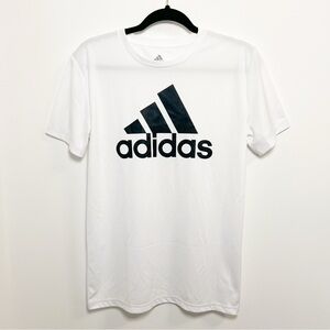 Adidas Boys White Climalite T-Shirt Athletic Training Activewear Top